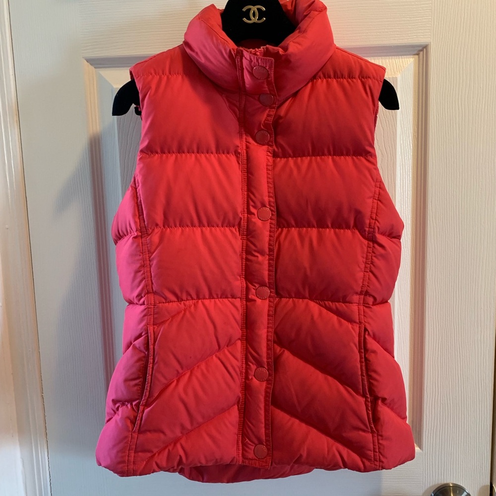 J Crew puffer vest neon pink